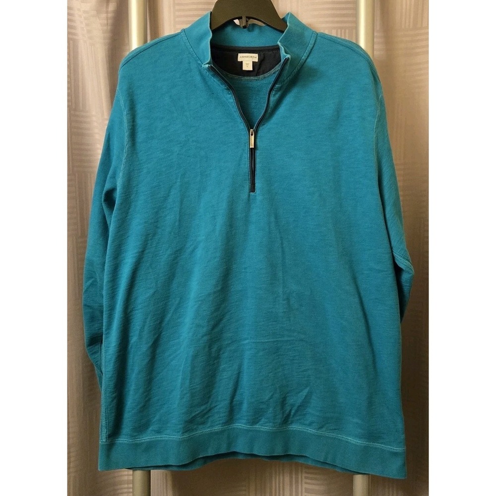 Men's‎ Ashworth Teal Green 1/4 Zip Pullover Size XL Golf Casual